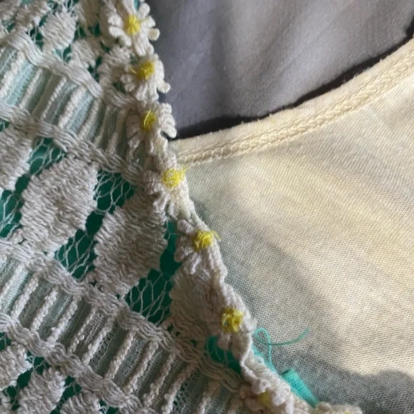 Rewind Cream and Green Tank Top - Picture 2 of 5